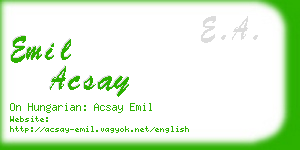 emil acsay business card